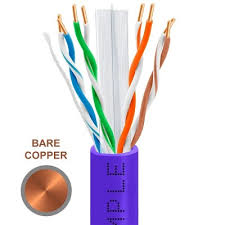 Cat6 1000ft Riser Ethernet Cable Purple | Bare Copper | CMR ...