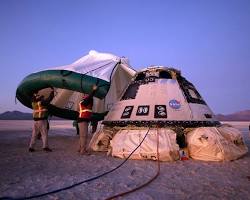 Image of Starliner spacecraft landing