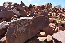 An example of a rock art panel showing part of the Murujuga ...