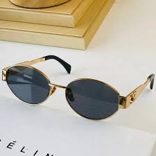 DHgate.com:Womens Gold Wire Oval Sunglasses with Green Mirror Lens and Brown Eyewear Bag:Fashion Accessories