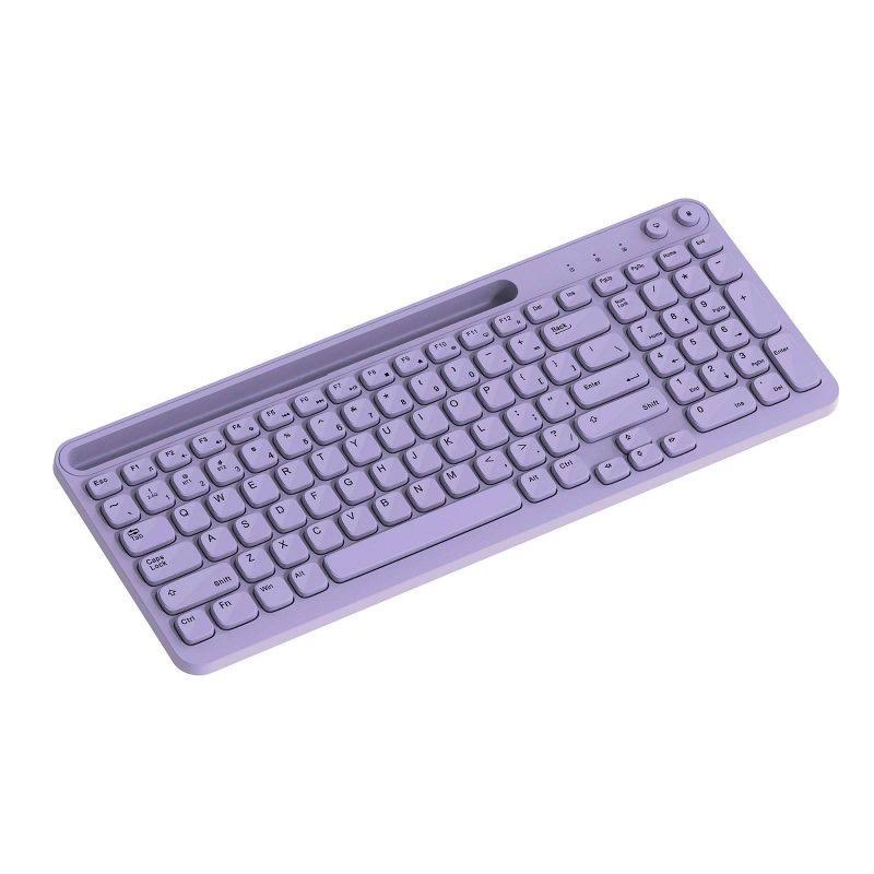 North Full Size Wireless Keyboard with Built-in Phone Tablet Stand