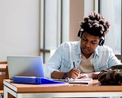 Image of Student studying at desk