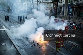 Licensable picture: Fresh clashes erupt in Paris as France protest arrests exceed 2,000