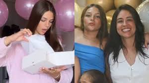 Filha de Pedro Leonardo se choca com presente da tia, Monyque: ‘Estava precisando’