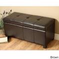 Black leather storage bench Sydney