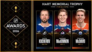 Kucherov, MacKinnon, McDavid named Hart Trophy finalists