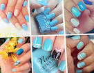 Nail art blu e celeste