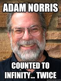 Adam Norris Counted to infinity... twice Adam Chuck Norris &middot; add your own caption. 451 shares. Share on Facebook &middot; Share on Twitter &middot; Share on Google Plus ... - 275ca703eeb3548b0d879391e14050ea70f26f2733fb992ff4f6cb0d7451cd4d