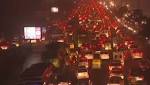 Delhi choked massive traffic Year