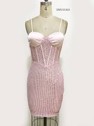 D&M Summer Pink Sequins Bodycon Club Dresses for Parties - Product from Alibaba.com