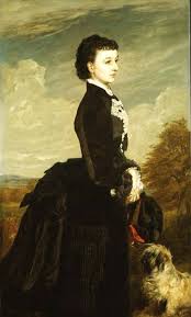 Portrait of a Lady in Black with a Dog - James Archer als ... - portrait_lady_black_dog_hi