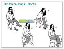 Image result for total hip precautions patient handout