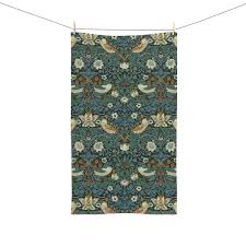 William Morris Strawberry Thief Bath Towels, Slate With Near Black Background, Wash Cloth, Hand Towel, Bath Mat, Shower Curtains - Etsy