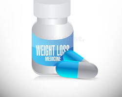 صورة weight loss medications and pills on a white background