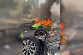 Accident mortel sur l'A3 près de Paris : une Lamborghini coupée en deux et en feu, l'autoroute fermée — Actu.fr