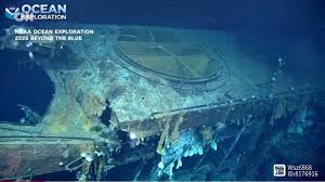 在第二次世界大战中沉没的美国航空母舰“约克镇”，从船体上发现了 ...