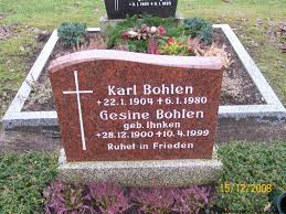 Grab von Karl Bohlen (22.01.1904-06.01.1980), Friedhof Walle