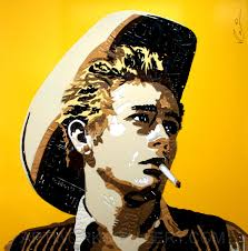 Michael Kalish JAMES DEAN 2012. License plates on powder coated aluminum background 50.0 x 50.0 inches - 2349