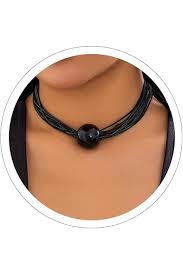 Amazon.com: Haraty Hip-hop Sphere Pendant Necklace Bracelets Multi-layer Chunky Choker Necklaces Thick Chains Jewelry for Women(Black Necklace): Clothing, Shoes & Jewelry