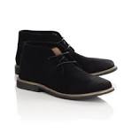 Black suede desert boots men