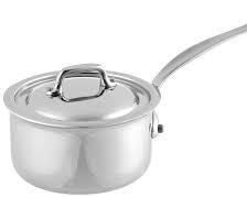 Image of Mauviel M'Cook 5Ply Polished Stainless Steel Sauce Pan With Lid, And Cast Stainless Steel Handle, 0.8qt, Made In France on Amazon.com