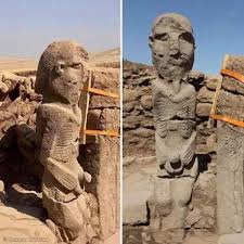Archaeologists at Karahan Tepe have made a significant discovery, unearthing a 7.5-foot-tall statue of a seated man depicted holding his genital organ. This site, which is considered a counterpart to Göbekli Tepe