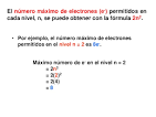 Cual es el numero maximo de electrones en un nivel? Respuestas