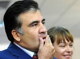 Georgia's President Mikheil Saakashvili speaks to journalists at a.