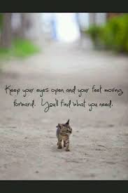 Keep your eyes open and your feet moving forward. You&#39;ll find what ... via Relatably.com