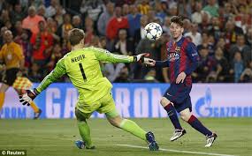 Image result for messi scores brace against bayern munich