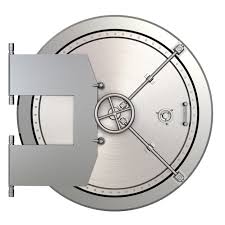 3d rendering steel bank safe or bank vault isolated ...