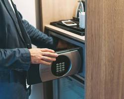 Image of safe in a hotel room