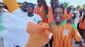 Licensable video: Ivory Coast fans celebrate advancing as Pepe scores twice to send Curacao home