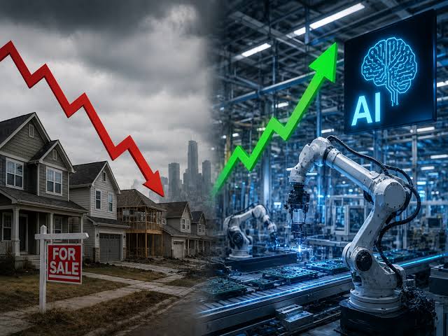 US housing market weakens sharply as single-family homebuilding hits three-and-a-half-year low; AI boom drives factory output growth
