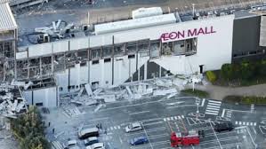 Aerial footage shows collapsed buildings after 7.1 magnitude Japan earthquake – video