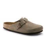 Birkenstock Boston Soft Footbed Narrow Clog (Unisex) - Taupe Suede – The Heel Shoe Fitters