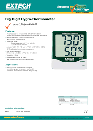 445703 Big Digit Hygro-Thermometer Extech, LCD at ₹ 5055 ...