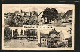 AK Gerbstedt, Klosterplatz, Klubhaus \u0026quot;Fritz Himpel\u0026quot; und Stadtbad ...