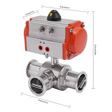 2 inch Pneumatic Ball Valve 3-Way Air Actuated Ball Valve T ...