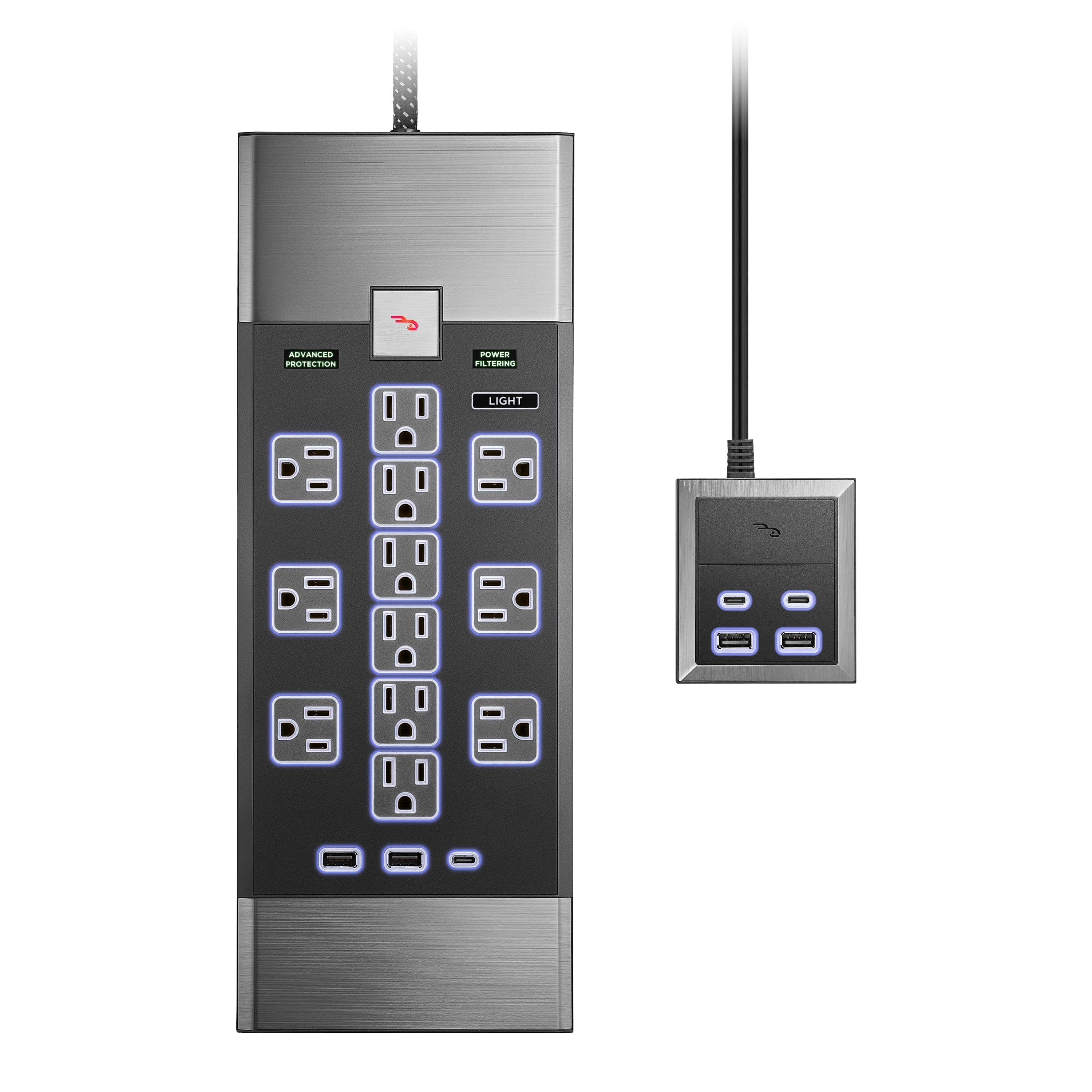 Rocketfish 12-Outlet 5,280 Joules Surge Protector with USB and USB-C