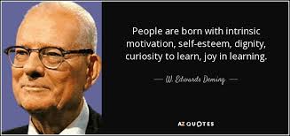 W. Edwards Deming quote: People are born with intrinsic motivation ... via Relatably.com