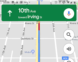 Image of Google Maps navigation screen