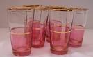 Gold Rimmed Clear Glass Drinking Glasses Set, 17