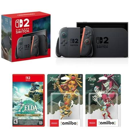 Nintendo Switch 2 Console + The Legend of Zelda Tears of the Kingdom + amiibo Riju + amiibo Sidon, Blue