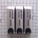 Simplehuman Triple Wall-Mount Shampoo and Soap Dispenser in