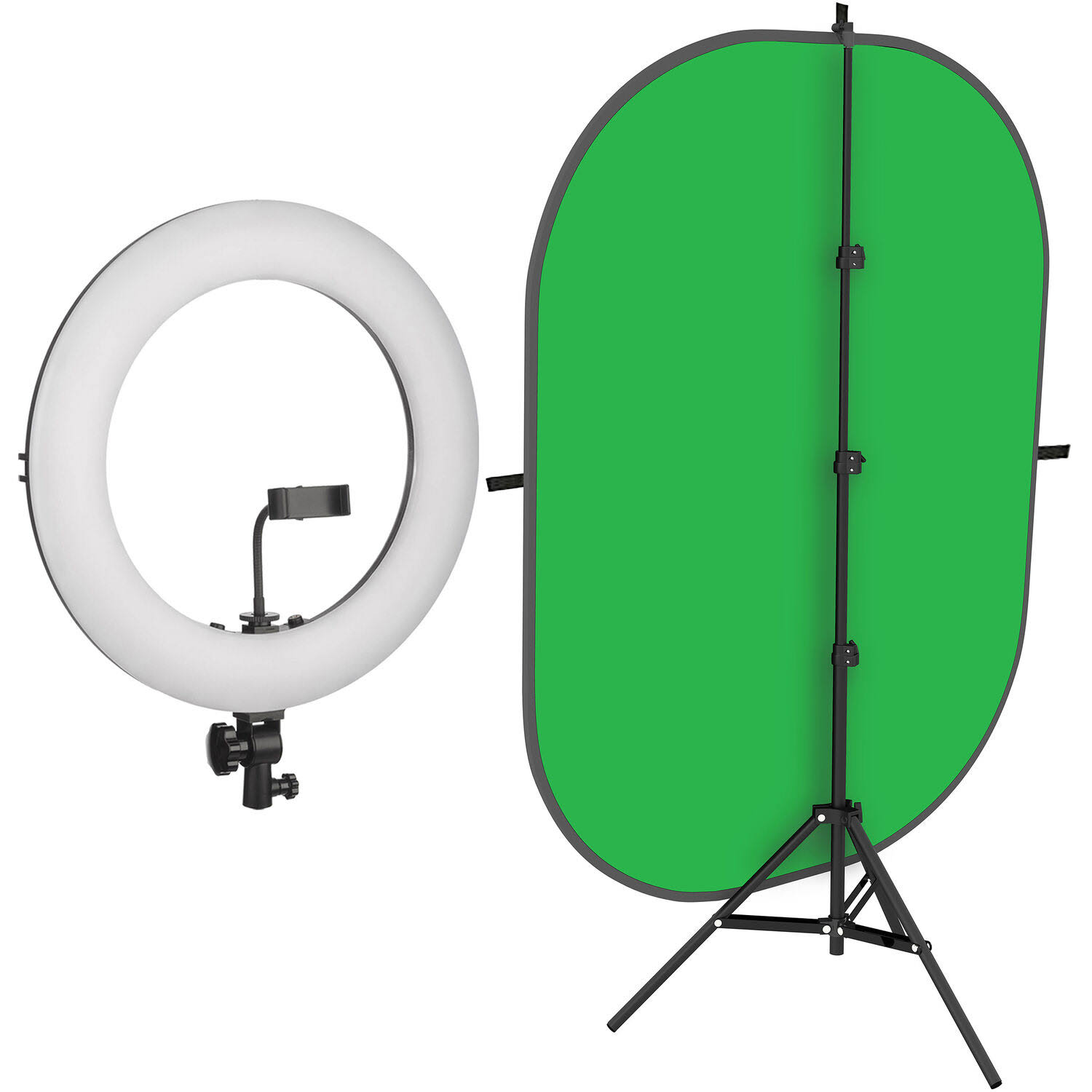 Angler Bi-Color Ring Light Kit with Background and Stand