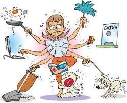 Resultado de imagem para ilustração de mulher atarefada