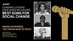 "Ice Cream Man." By RAYE To Receive The Harry Belafonte Best Song For Social Change Award During Grammy Week 2026