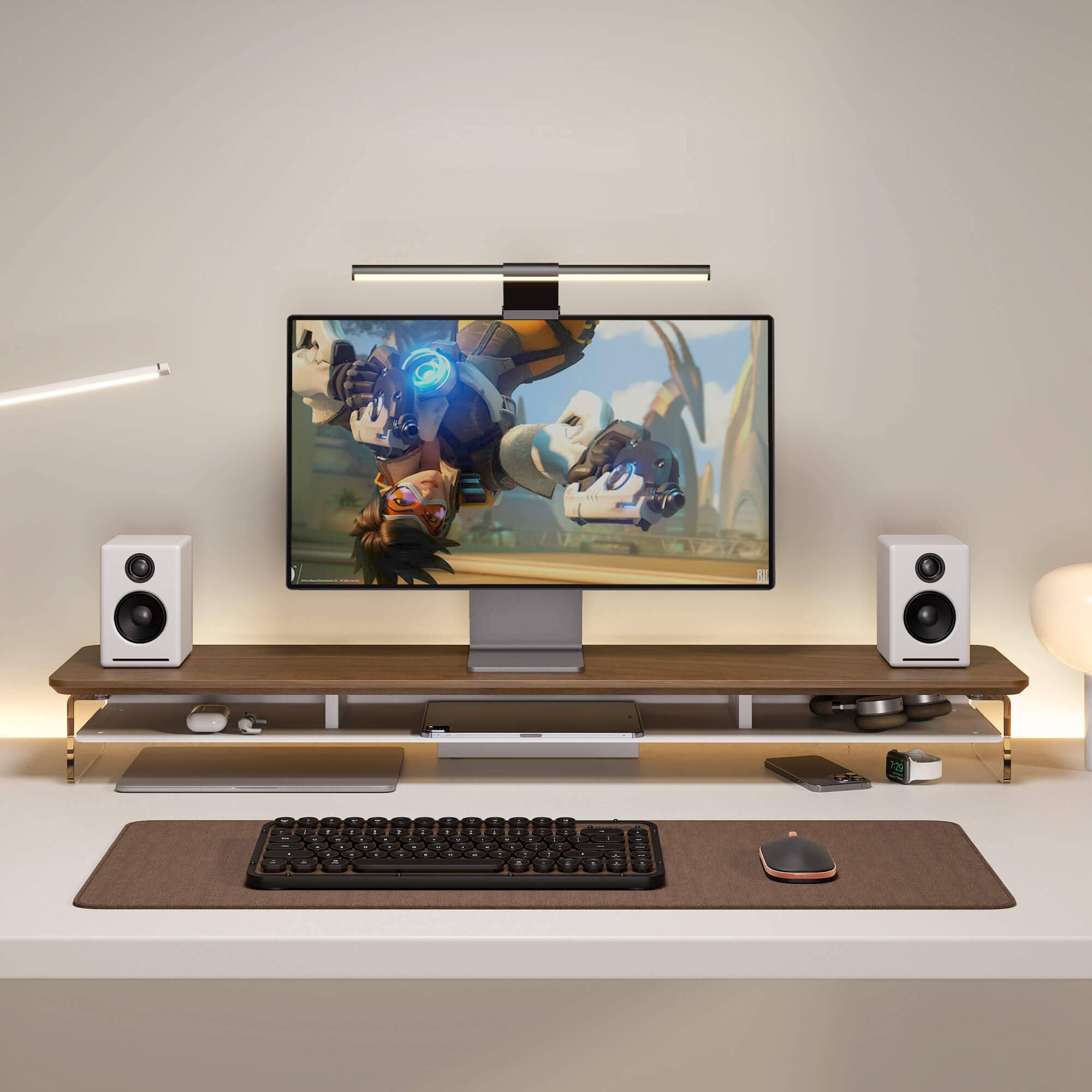FENGE Monitor Riser – Yugen Acrylic Dual Stand Shelf