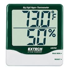 Extech Indoor Digital Hygrometer, 14 to 140°F -10 to 60°C ...
